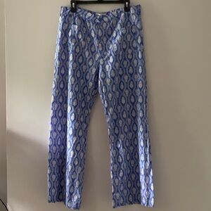 Zara Blue and White Wide Leg Pants